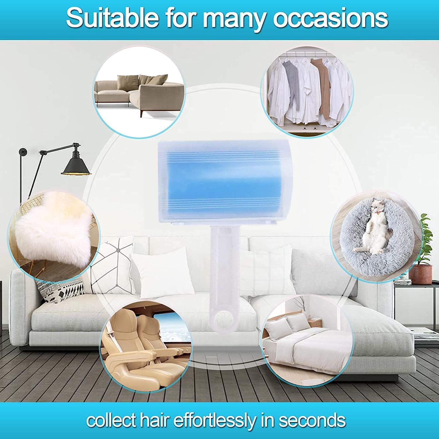 Washable Sticky Roller for Clothes and Pet Hair Cleanup
