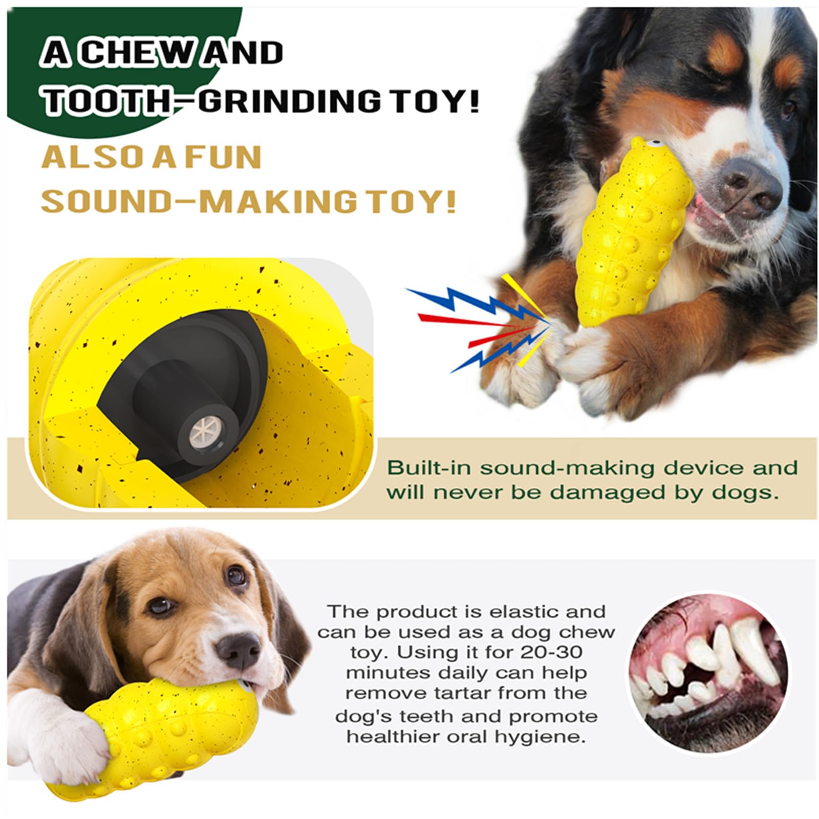 Indestructible Squeaky Toy for Powerful Chewers Medium Dogs