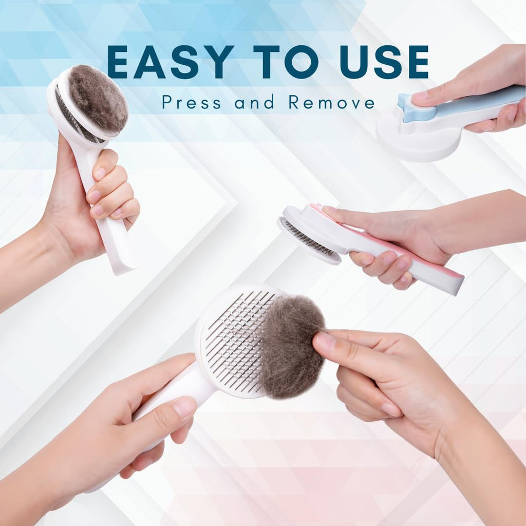 Pet Grooming Brush That Removes Fur and Cleans Instantly